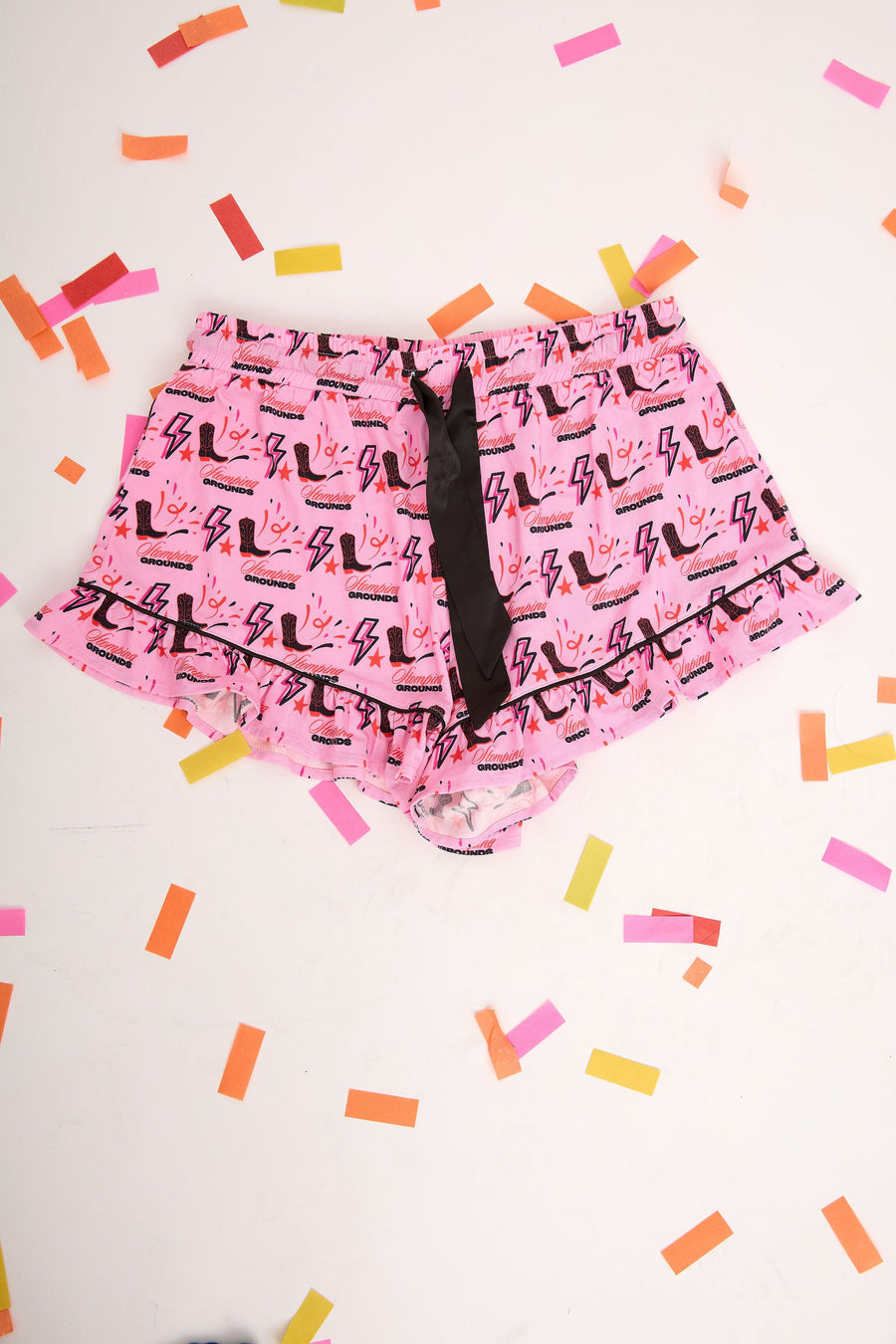Stomping Ground Pajama Shorts - Red and Black SidelineLUX