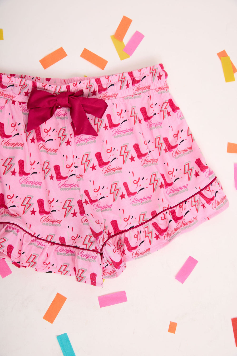 Stomping Ground Pajama Shorts - Crimson and Grey SidelineLUX