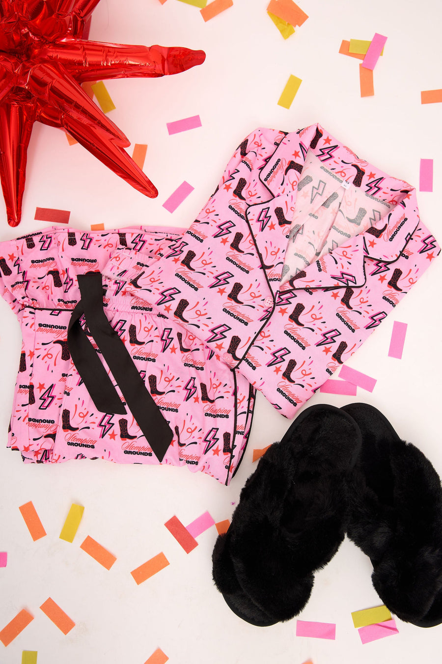 Stomping Ground Pajama Set - Red and Black SidelineLUX
