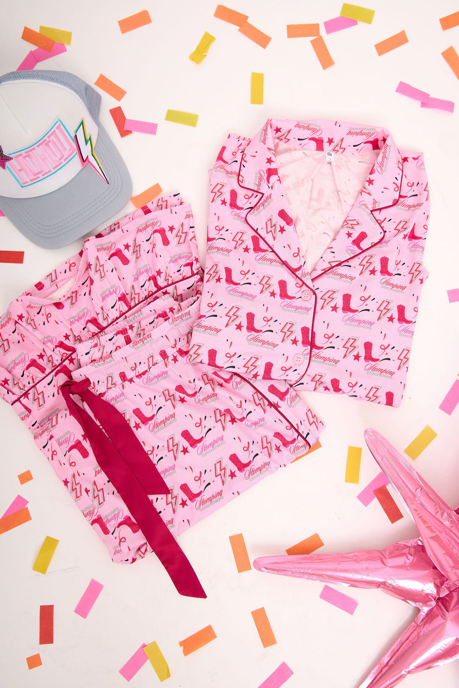 Stomping Ground Pajama Set - Crimson and Grey SidelineLUX