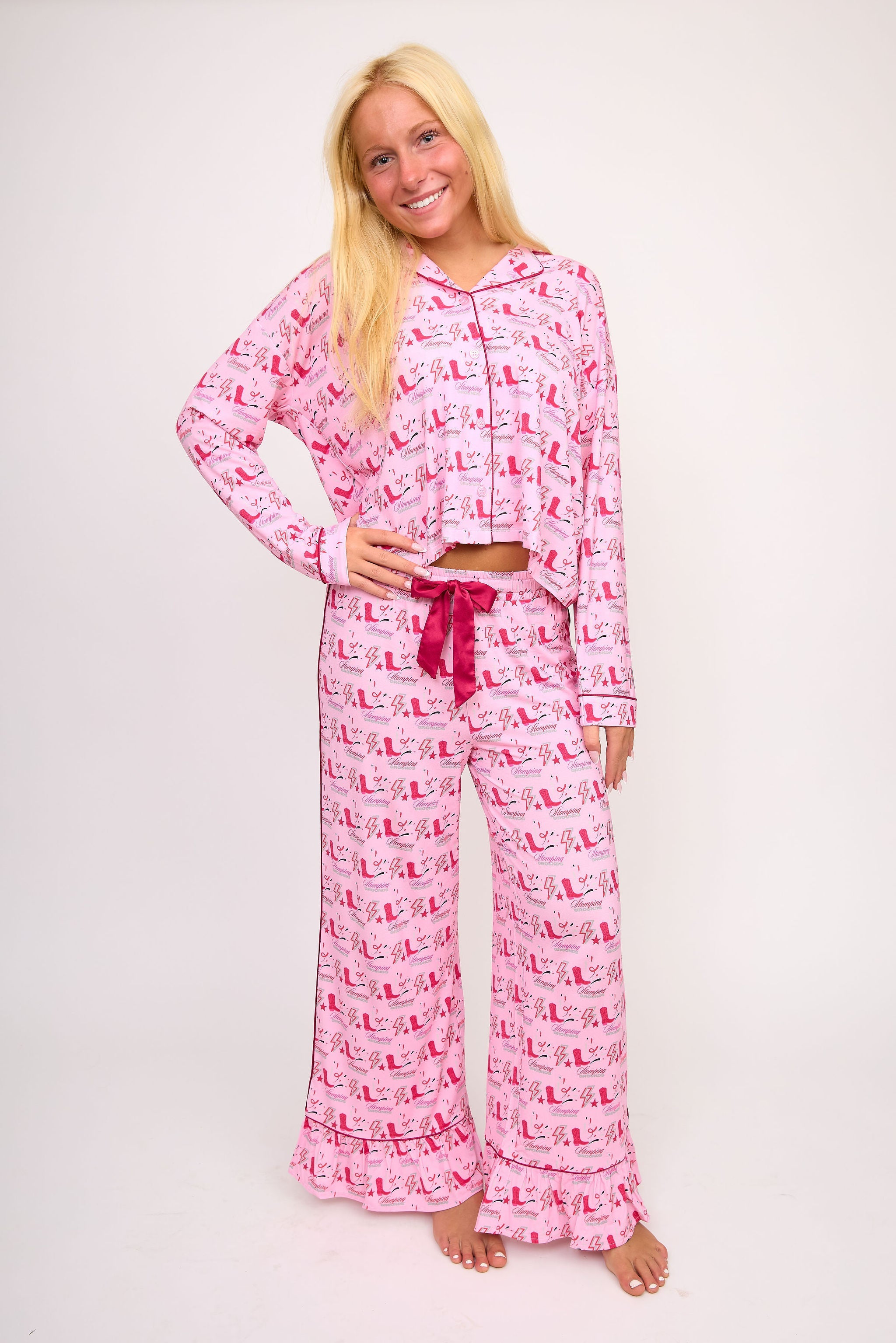 Stomping Ground Pajama Set - Crimson and Grey SidelineLUX