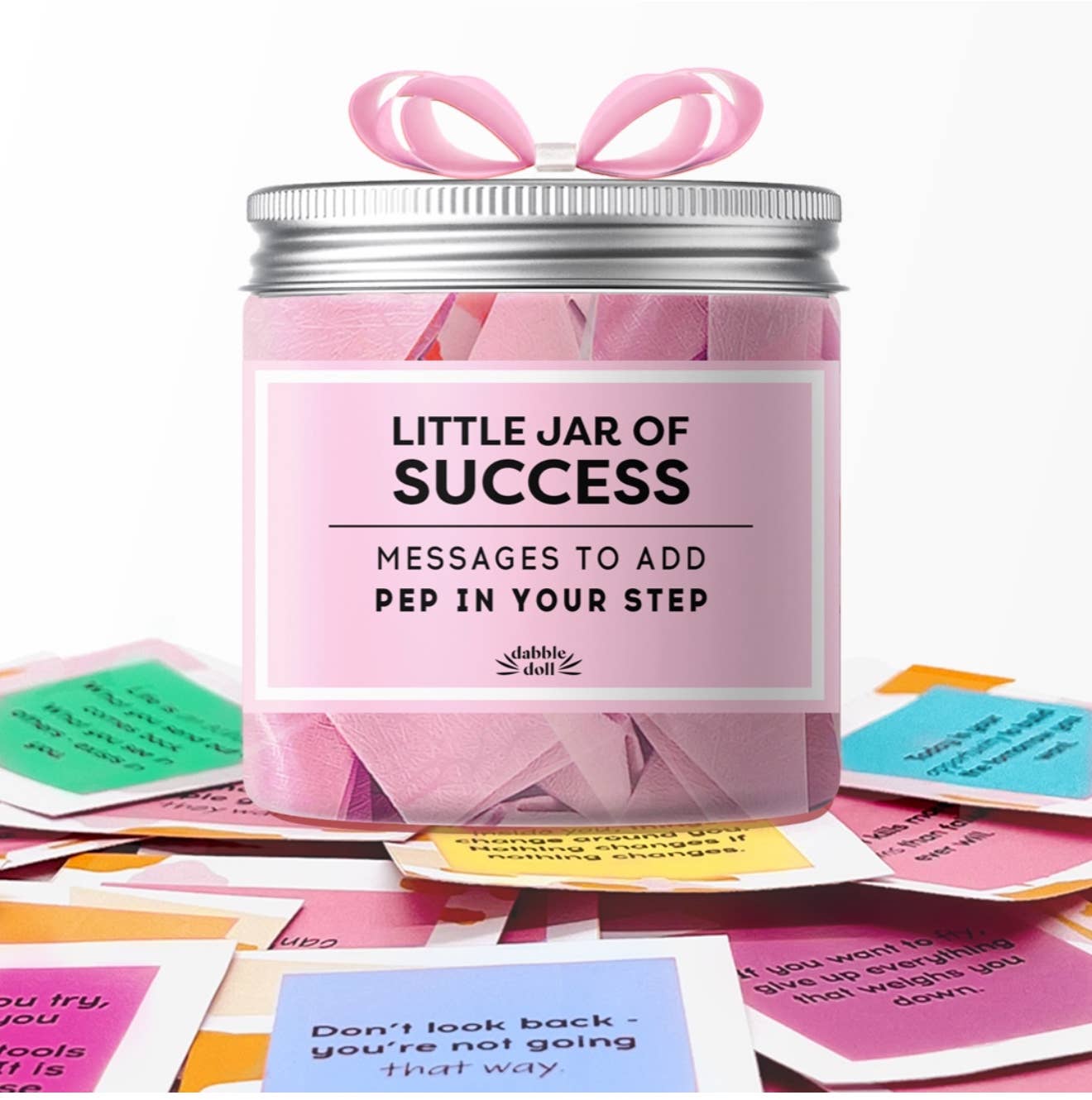 Success Jar-Uplifting Mood Boosting Motivation Gift with Box Dabble Doll