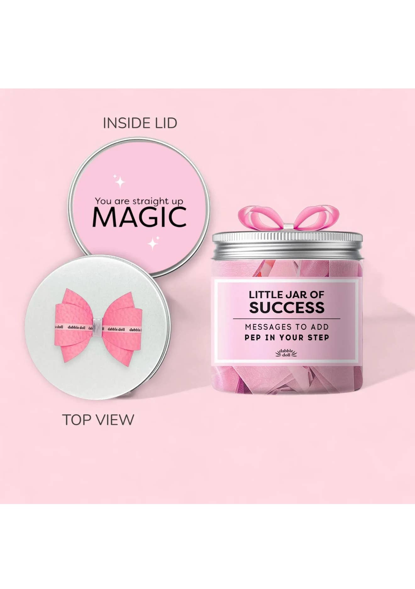 Success Jar-Uplifting Mood Boosting Motivation Gift with Box Dabble Doll