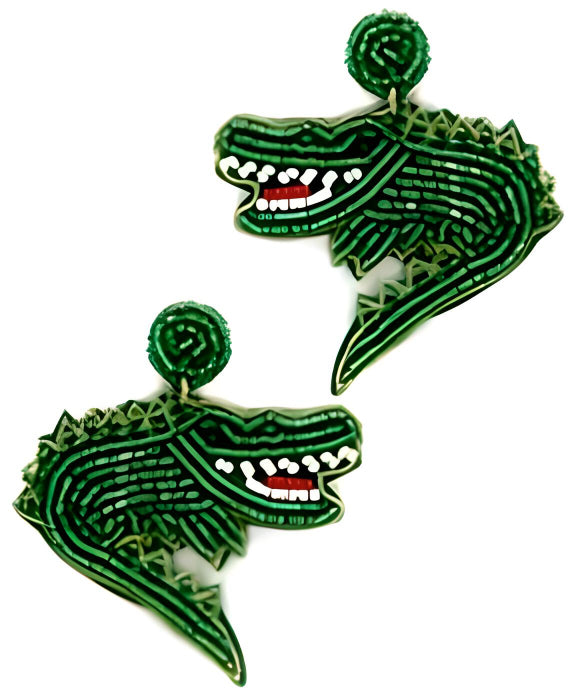 Beaded Alligator Earrings