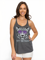 Get 'Em Tiger Flowy Tank | Purple Shades