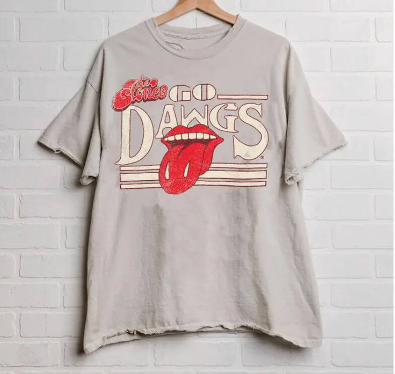 Rolling Stones Georgia Bulldogs Stoned Off White Thrifted T-Shirt