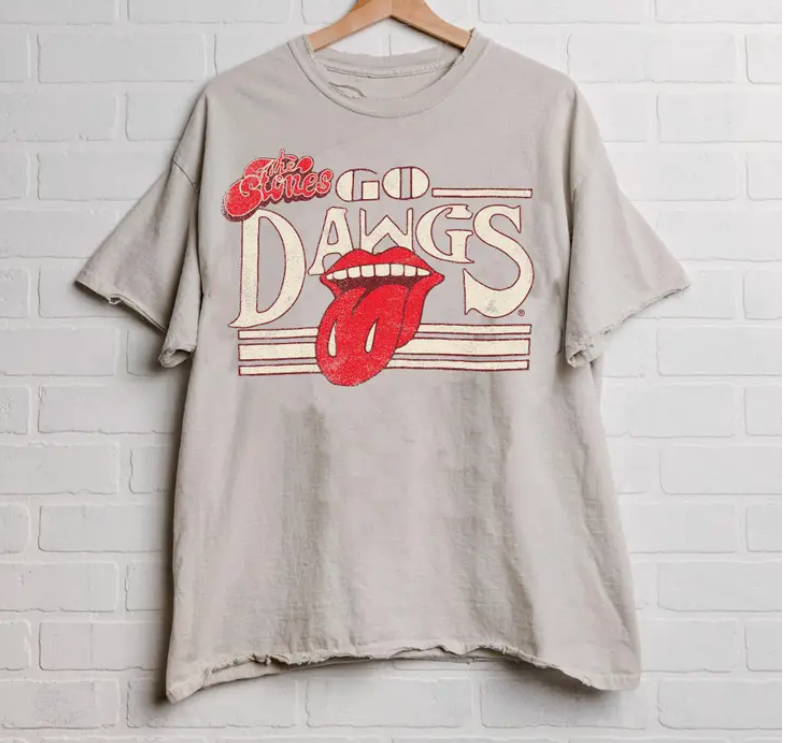 Rolling Stones Georgia Bulldogs Stoned Off White Thrifted T-Shirt
