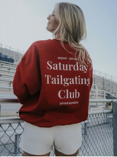 Saturday Tailgating Club Red Sweatshirt