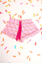 Stomping Ground Pajama Shorts - Orange and White SidelineLUX