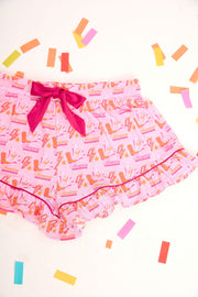 Stomping Ground Pajama Shorts - Orange and White SidelineLUX