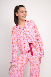 Stomping Ground Pajama Orange and White SidelineLUX