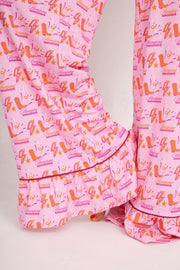 Stomping Ground Pajama Orange and White SidelineLUX